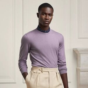 RALPH LAUREN PURPLE LABEL Cashmere Crewneck Sweater Men 2XL In Wisteria NWT $995